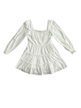 Altar’d State long-sleeve tiered white ruffle dress - large